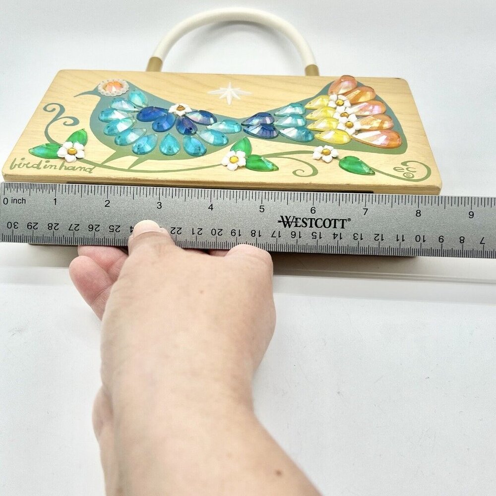 Enid Collins Of Texas Bird In The Hand Box Purse Full Lenght Mirror - Picture 12 of 15